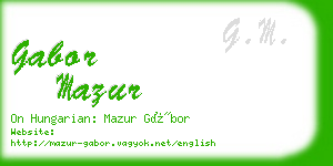 gabor mazur business card